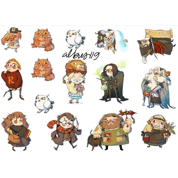 Bộ 15 sticker decal dán Harry Potter | Decal nhãn dán trang trí | Zip A1