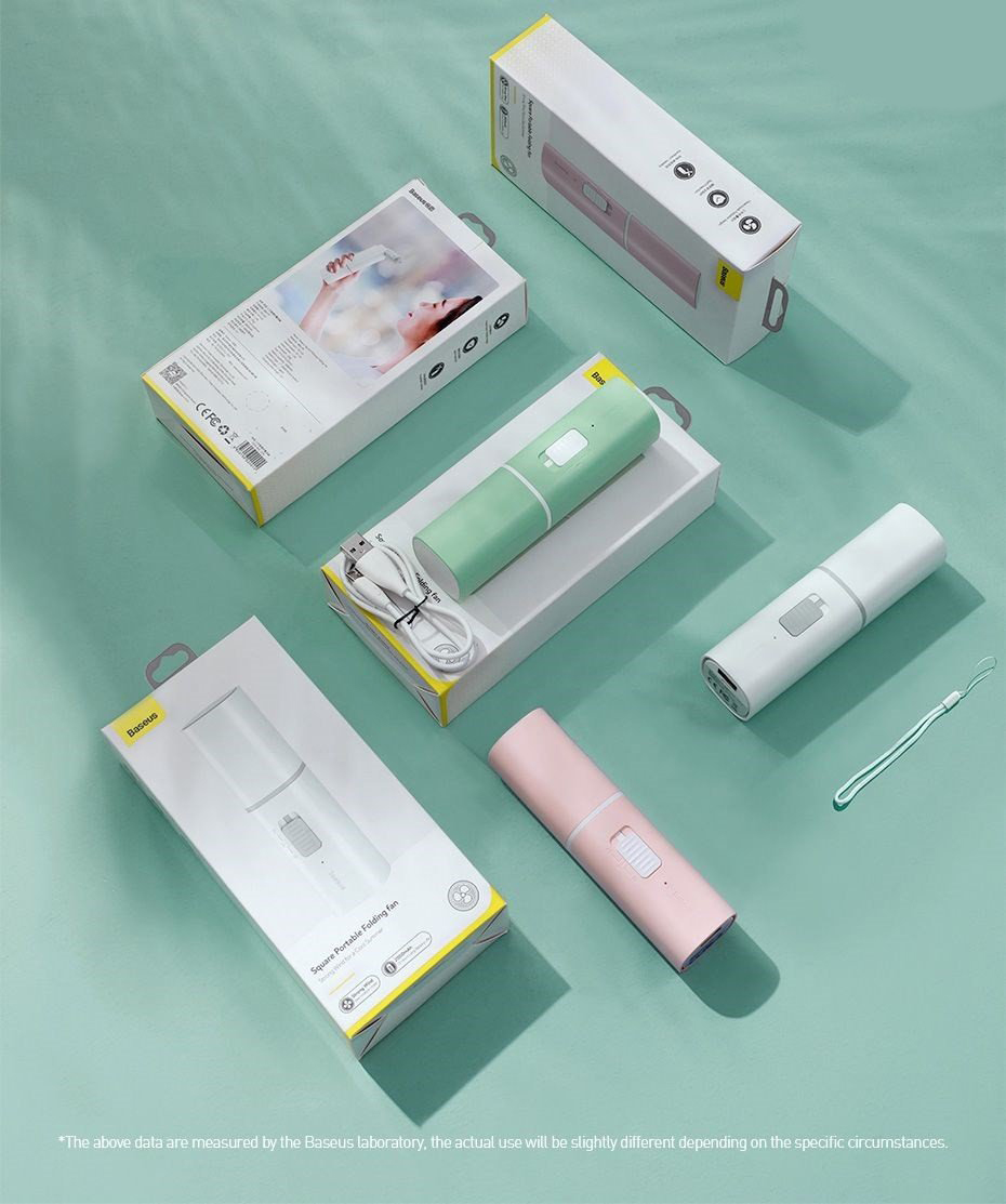 Quạt Mini Tích Điện Cầm Tay Hoặc Để Bàn Dung Lượng 2000mah, Sử Dụng 13h-Chính Hãng Baseus