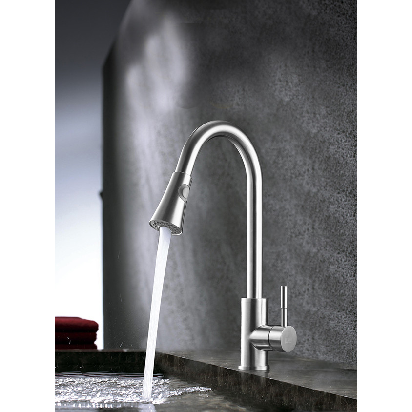 VÒI CHẬU RỬA BÁT INOX ĐẦU RÚT-inox 304
