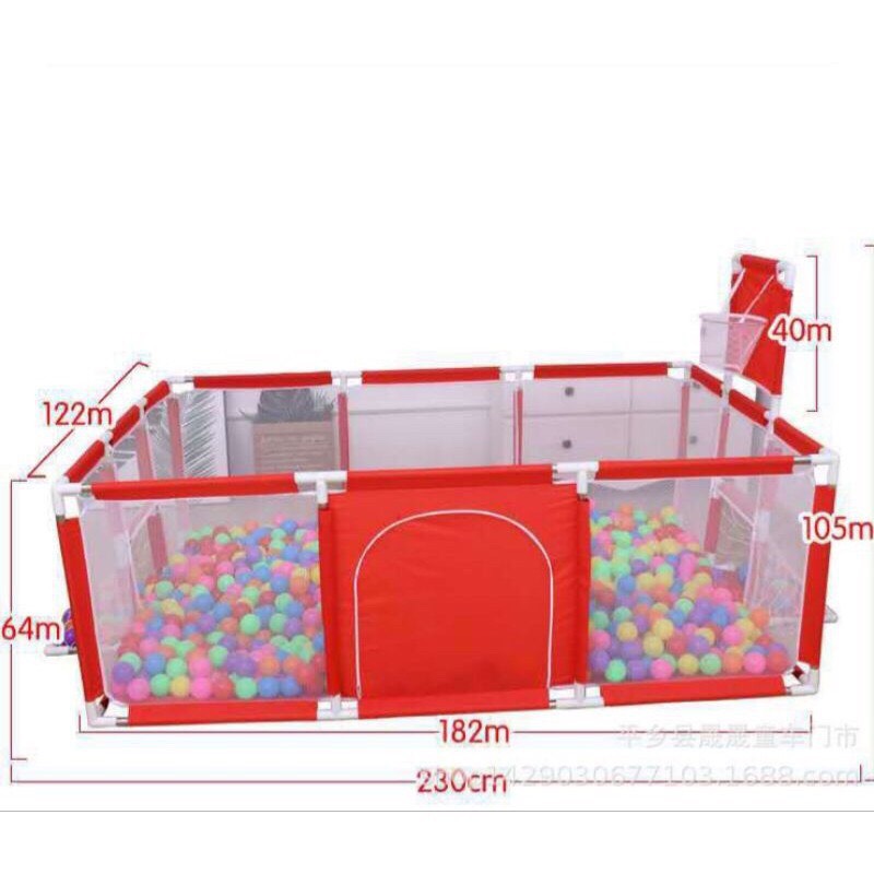 Nhà banh cho bé khung inox chắc chắn - Quây bóng quây cũi  trẻ em - Tặng kèm 100 bóng nhựa