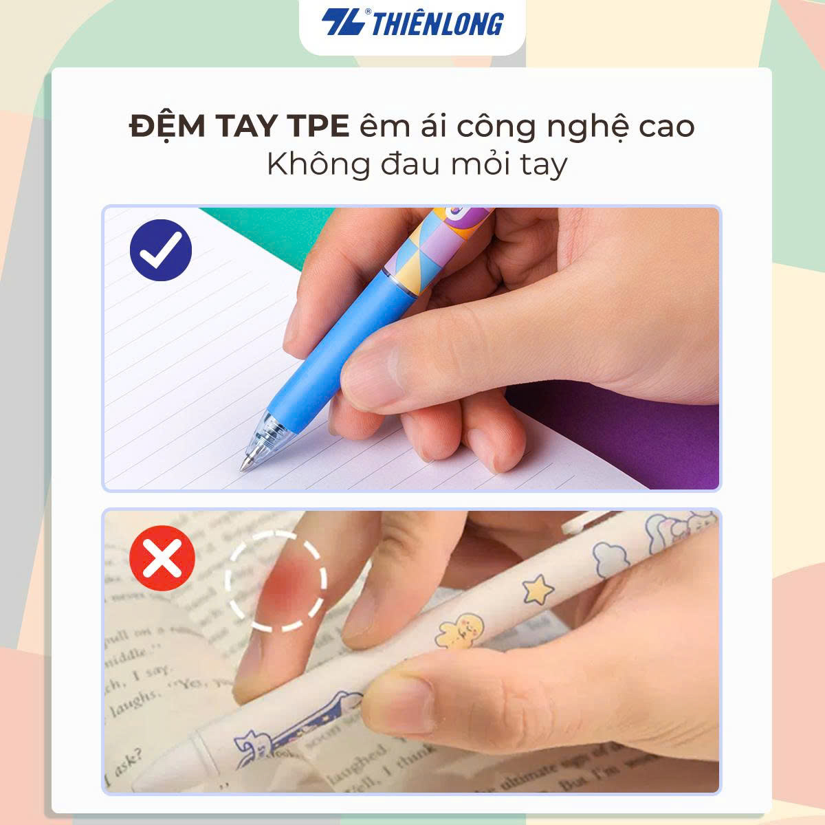 Bút gel Quick Dry Thiên Long Gel-033/V2 - Mực Xanh - Mực Khô Siêu Nhanh