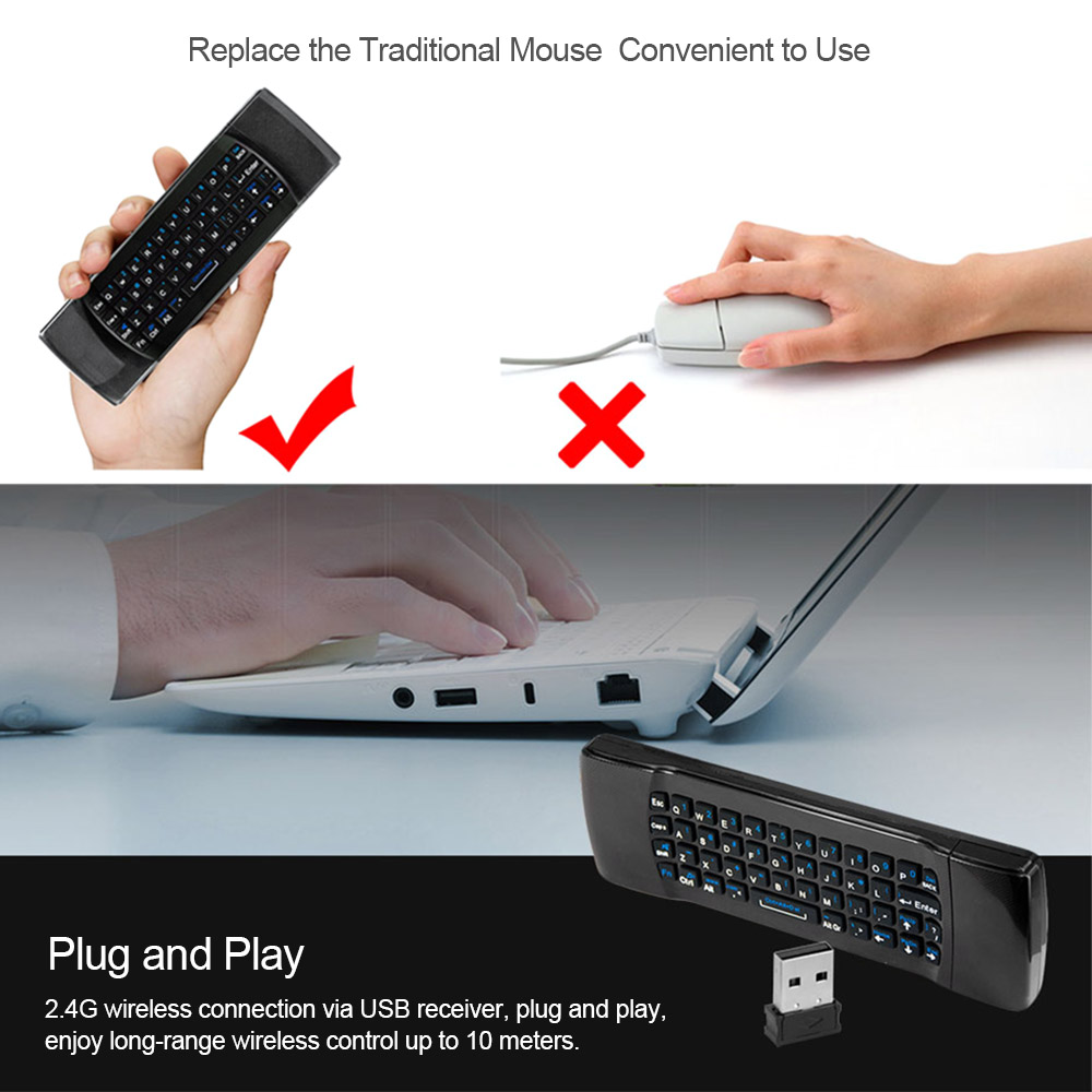 Bàn phím không dây Điều khiển từ xa Cảm biến 6 trục cho MINI PC Smart TV 2.4G