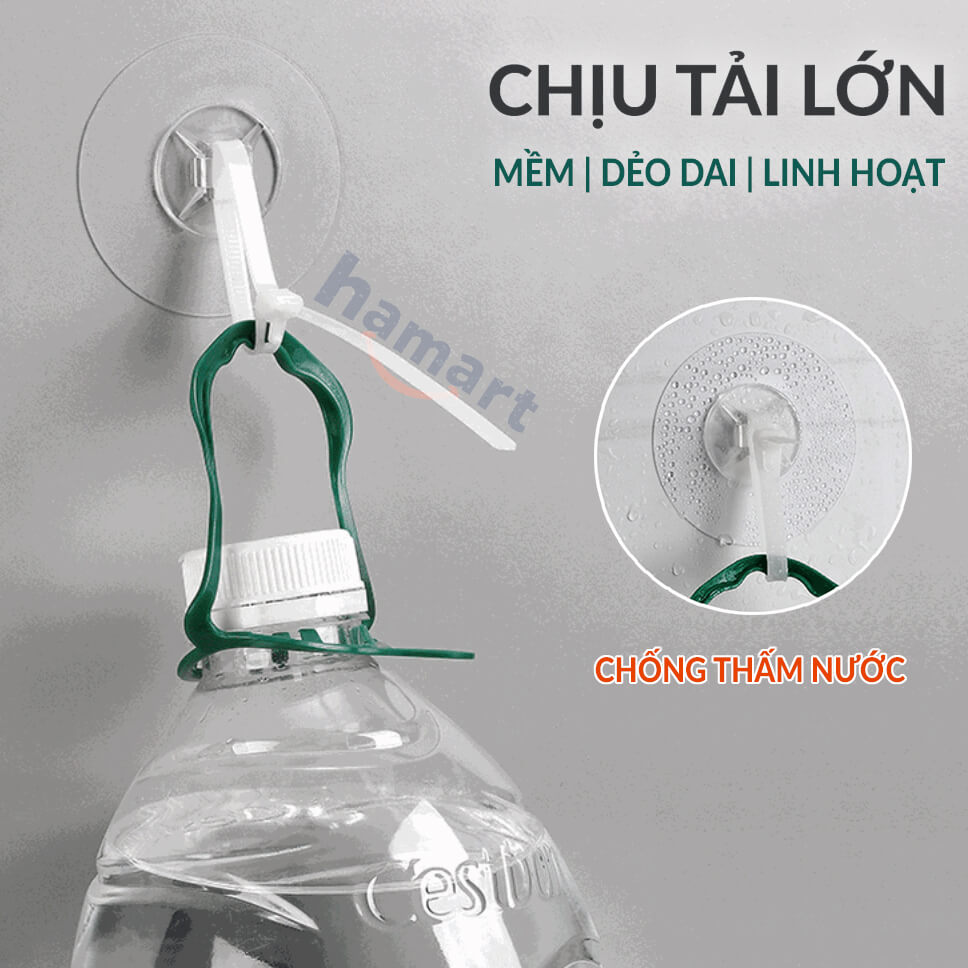 Móc Khoá Cố Định Tủ Chống Đổ Hamart Dán Tường Cố Định Nội Thất Kèm Đai Rút Lạt Nhựa An Toàn Cho Bé