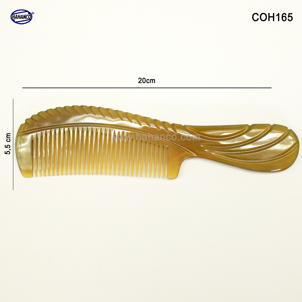 Lược sừng xuất Nhật COH165 - Thân khía dáng Cổ điển cao cấp đẹp hoàn hảo - Chăm sóc tóc - HAHANCO
