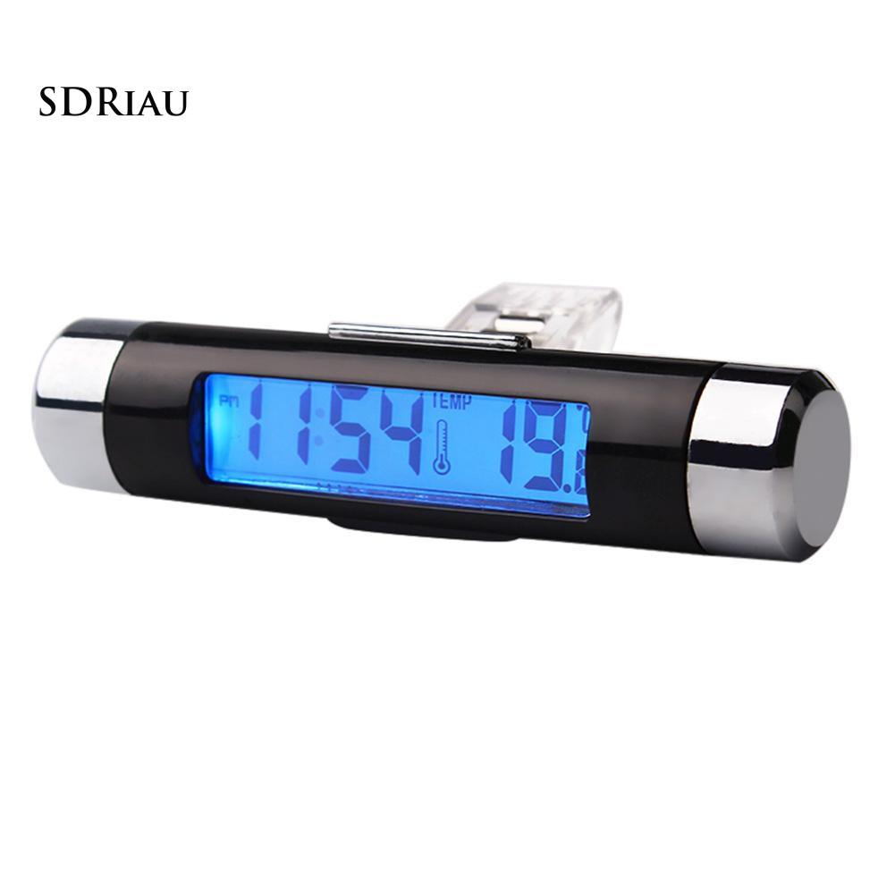 Đồng Hồ Điện Tử 2 Trong 1 Tích Hợp Đèn Led Cho Xe Hơi