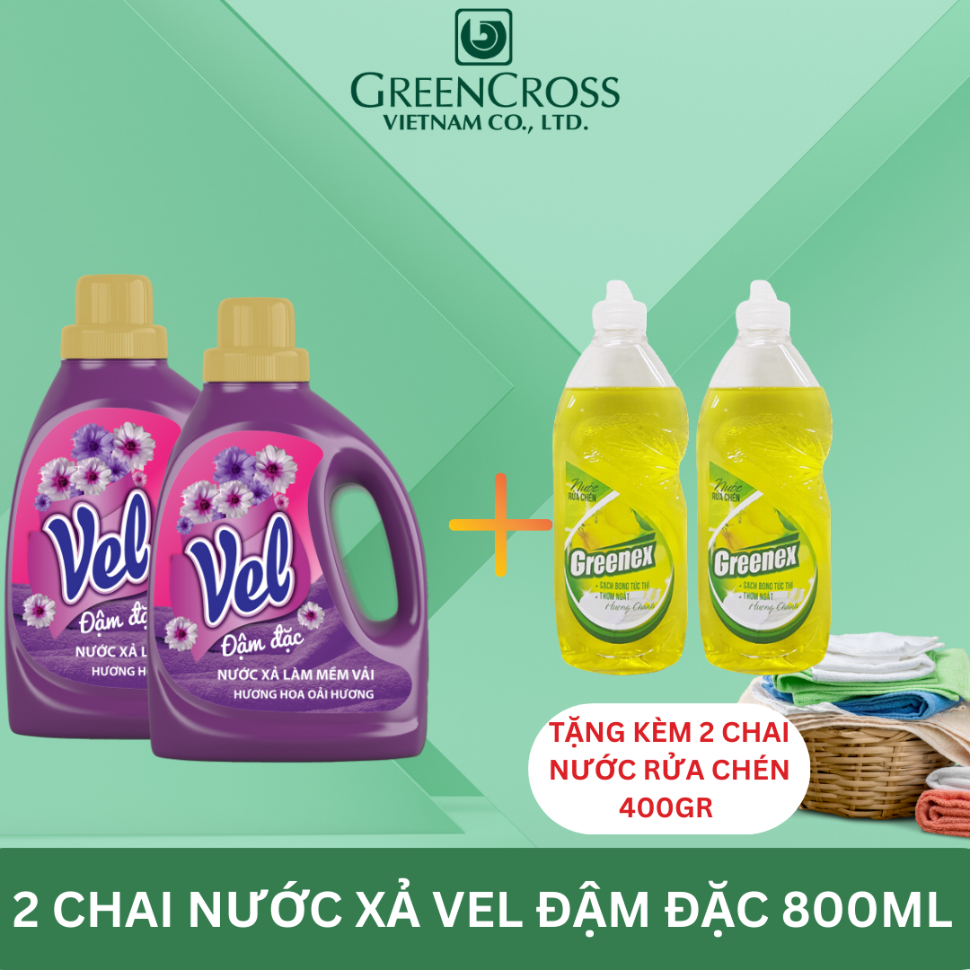 [Combo 4 TẶNG 5] 4 Chai Nước xả vải ĐẬM ĐẶC khử mùi, lưu hương lâu chuyên dụng VEL 800ml
