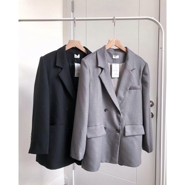 Áo vest nữ khoác dài tay 2 túi hai hàng khuy hàng thiết kế avnd102203 by germe