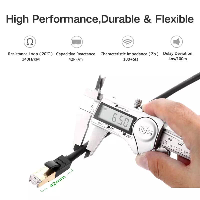 Ugreen UG11275NW107TK 20M màu Đen Cáp mạng LAN CAT7 STP chống nhiễu - HÀNG CHÍNH HÃNG
