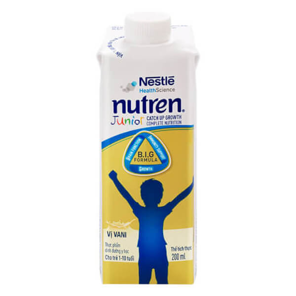 Thùng 24 hộp pha sẵn Nutren Junior 200ml/hộp cho trẻ từ 1-10 tuổi tăng trưởng 3 chuẩn: Thế chất, Đề kháng, Tư duy - Tặng balo con hổ