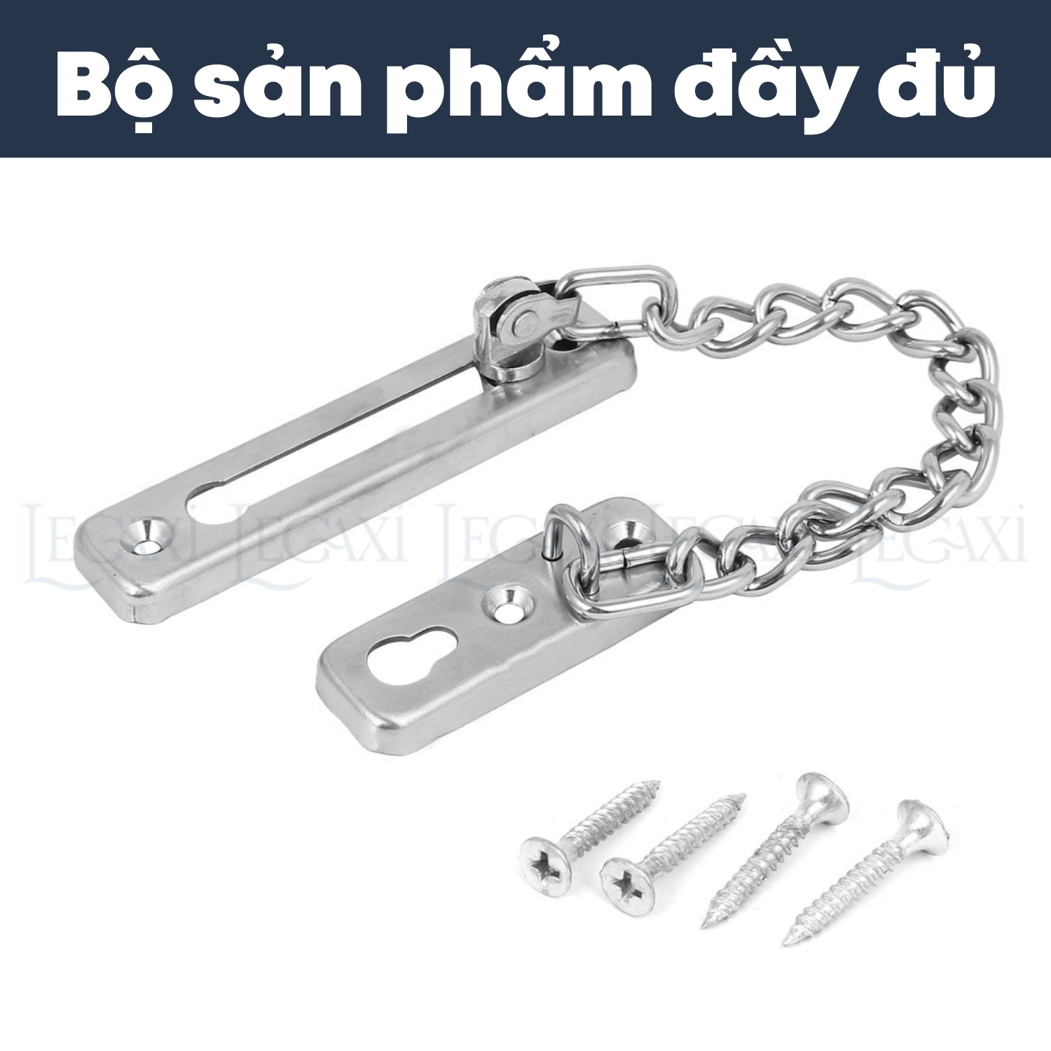 Chốt cửa dây xích, gài cửa chống trộm, khóa gài chặn cửa inox nhà ở, chung cư, phòng ngủ Legaxi