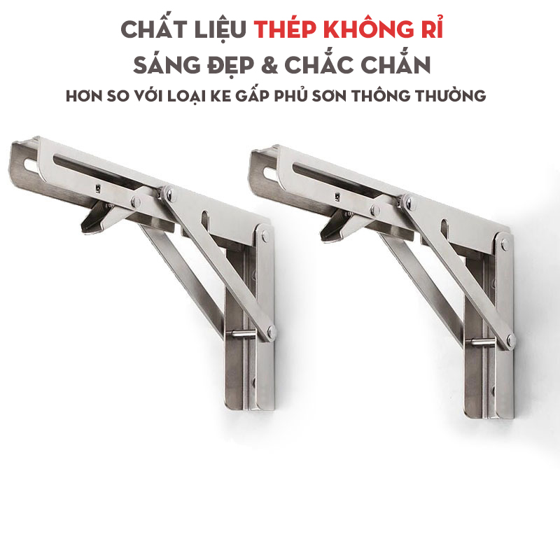 Bộ giá đỡ Ke bàn gấp treo tường thông minh thép không gỉ Mai Lee - Hàng chính hãng