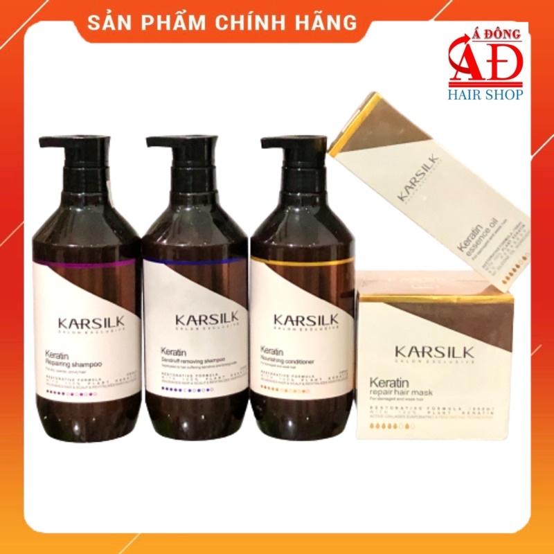 BỘ DẦU GỘI XẢ HẤP Ủ PHỤC HỒI TÓC KARSILK KERATIN REPAIRING MỀM MƯỢT SẠCH GÀU 800ML