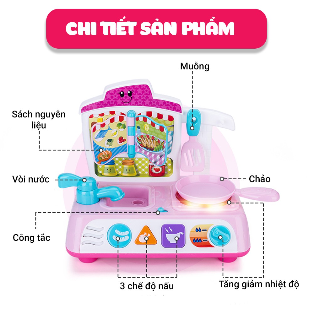 Bộ đồ chơi nấu ăn - nhập vai đầu bếp tài ba Winfun 0755G: Kích thích phát triển ngôn ngữ - xã hội và sự sáng tạo cho bé - tặng đồ chơi tắm 2 món