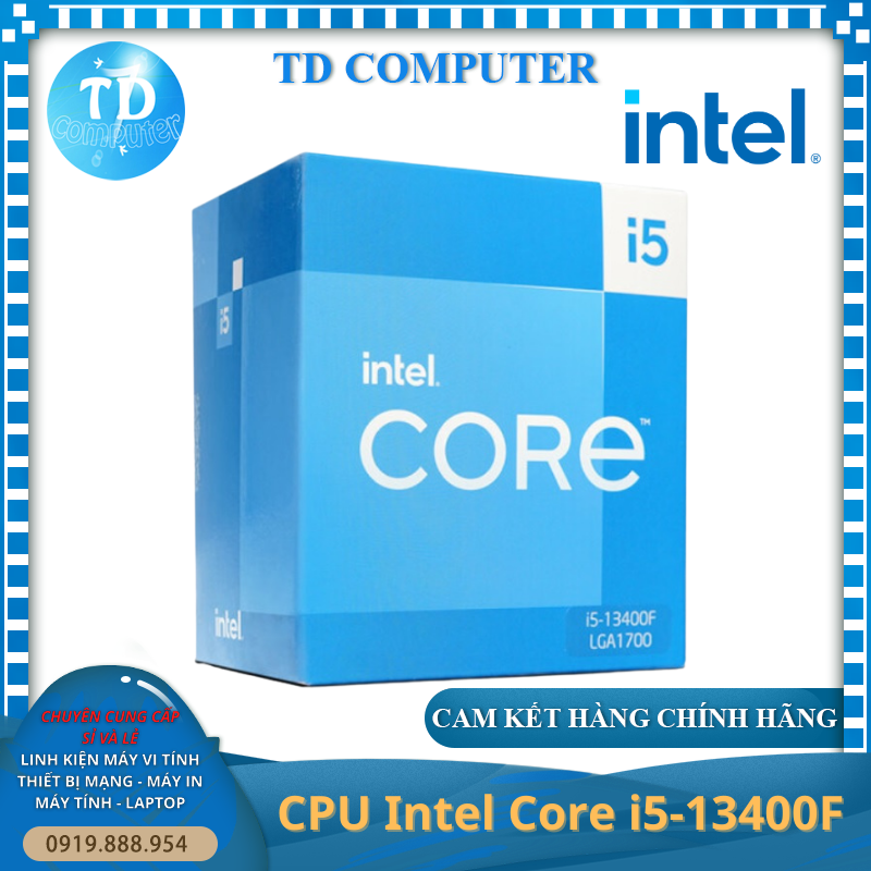 CPU Intel Core i5 13400F ~ 2.5GHz (không có GPU Socket 1700, 10 nhân 16 luồng 20Mb) - Hàng chính hãng FPT phân phối