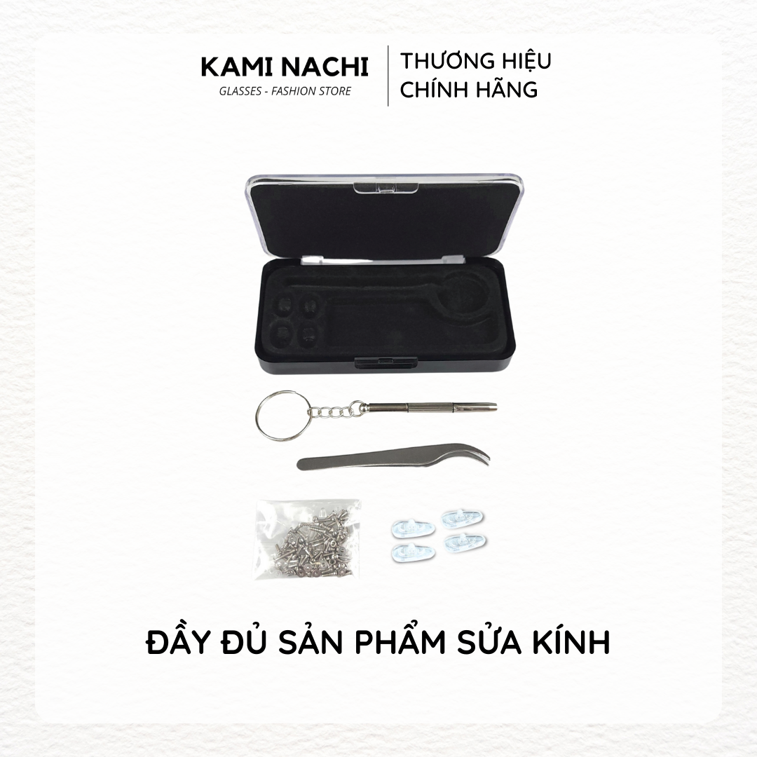 Bộ combo dụng cụ cơ bản KAMI NACHI sửa chữa kính tại nhà gồm ốc, đệm mũi, tua vít, nhíp