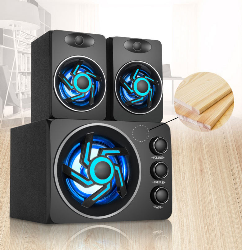 Bộ Loa Vi Tính Để Bàn D-209 Âm Thanh Trầm Hỗ Trợ Bluetooth, USB, Thẻ nhớ, Jack 3.5