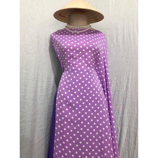 Vải áo dài chấm bi