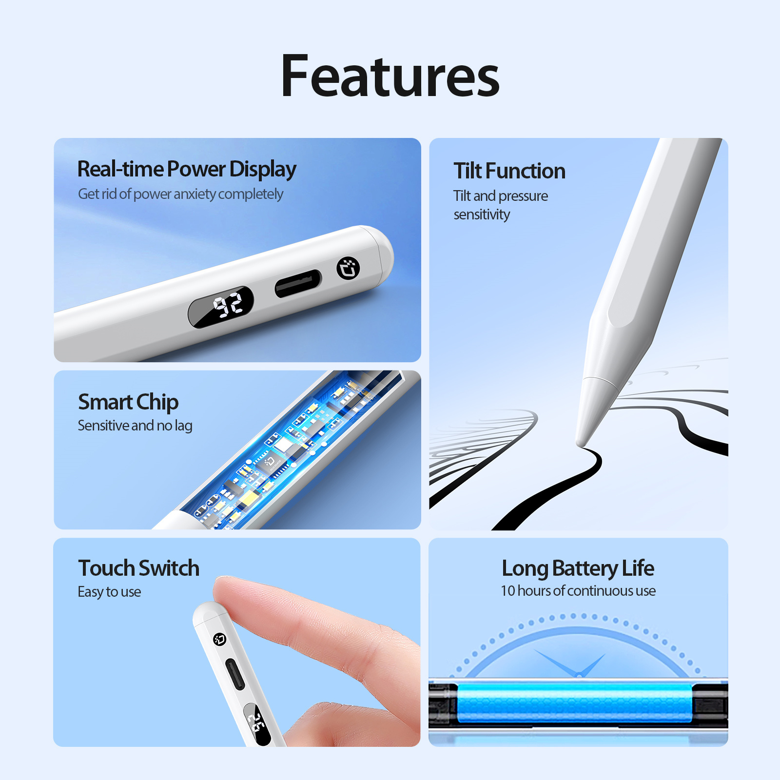 Bút cảm ứng Dux Dicis SP-02 Stylus Pen dành cho iPad Pro/ Ipad Air/ Ipad Mini/ Ipad Gen 6,7,8,9,10 - Hàng chính hãng