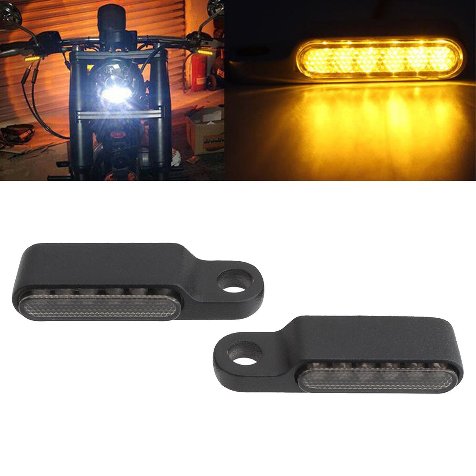 2pcs LED  Indicator Blinker DC 12V Amber for Cruiser - black