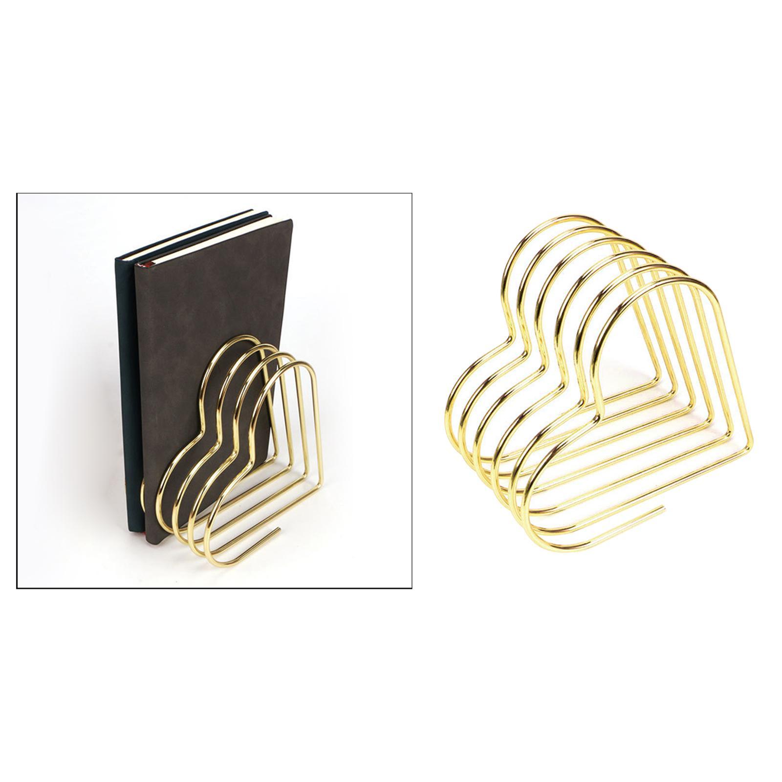 Office Iron Bookends Book Ends Supports Magazine Holder