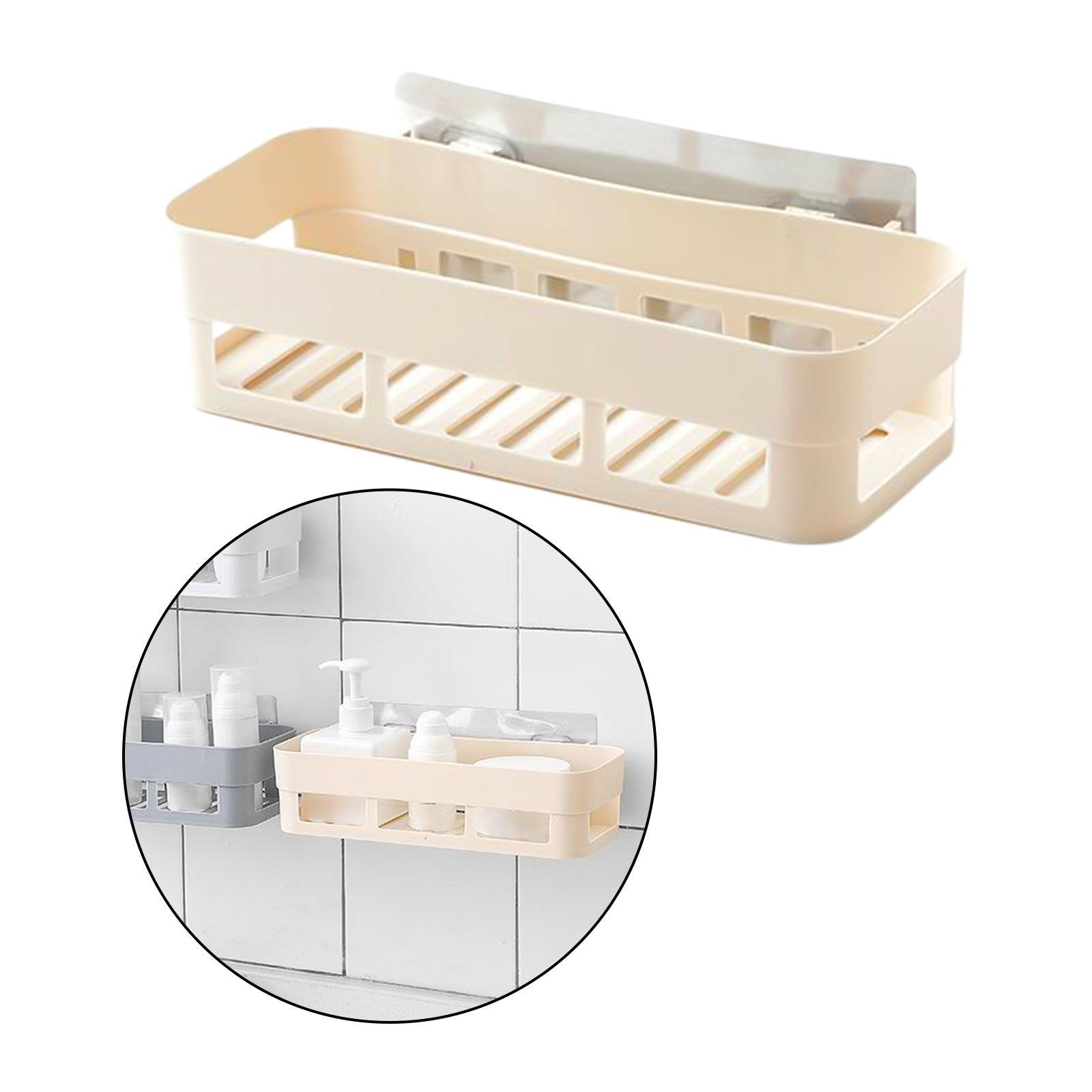 Shower Caddy Shampoo Lotion Hand Gel Holder Wall Storage Rack Shelf White