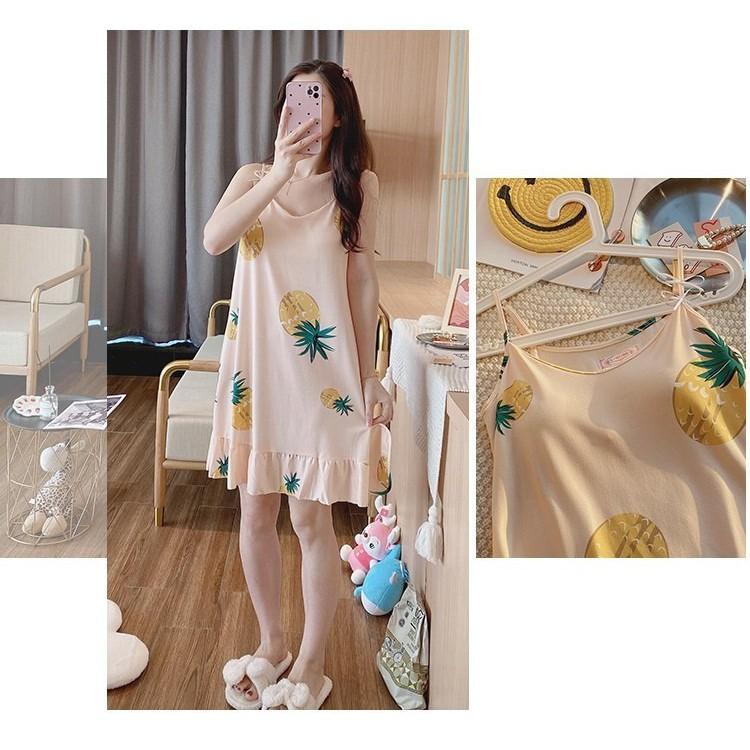 Váy ngủ, váy mặc nhà 2 dây đuôi cá hình dứa cute V20
