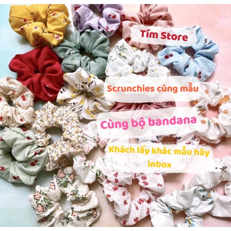 Khăn băng đô bandana hoa làm turban TÍM STORE phụ kiện tóc dễ thương vải đẹp