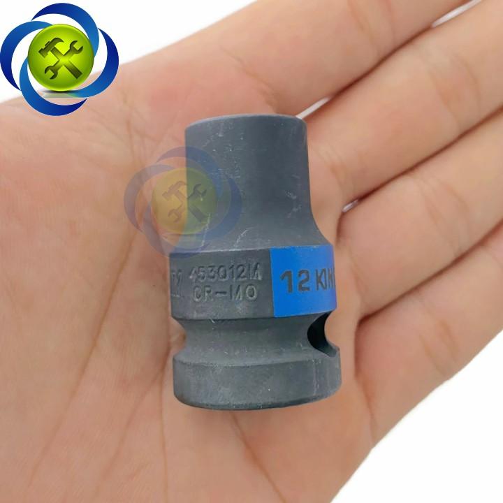Tuýp 12mm 1/2 Kingtony 453012M loại ngắn 12 cạnh màu đen