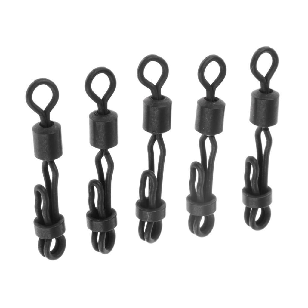 5pcs Fishing Swivels Clip Quick Change Rolling Swivels Hook Line Connectors