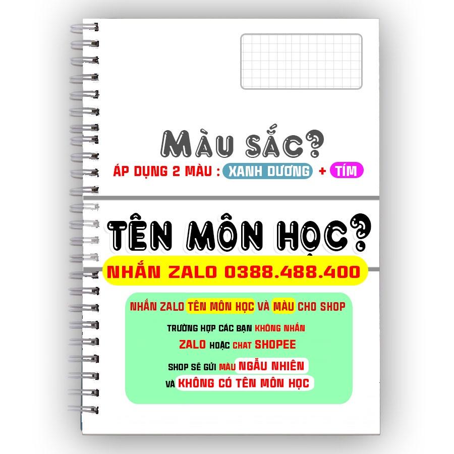 Sổ lò xo tên môn học B5 80 120 160 trang ruột kẻ ngang caro Self Planner, tên màu bìa theo yêu cầu