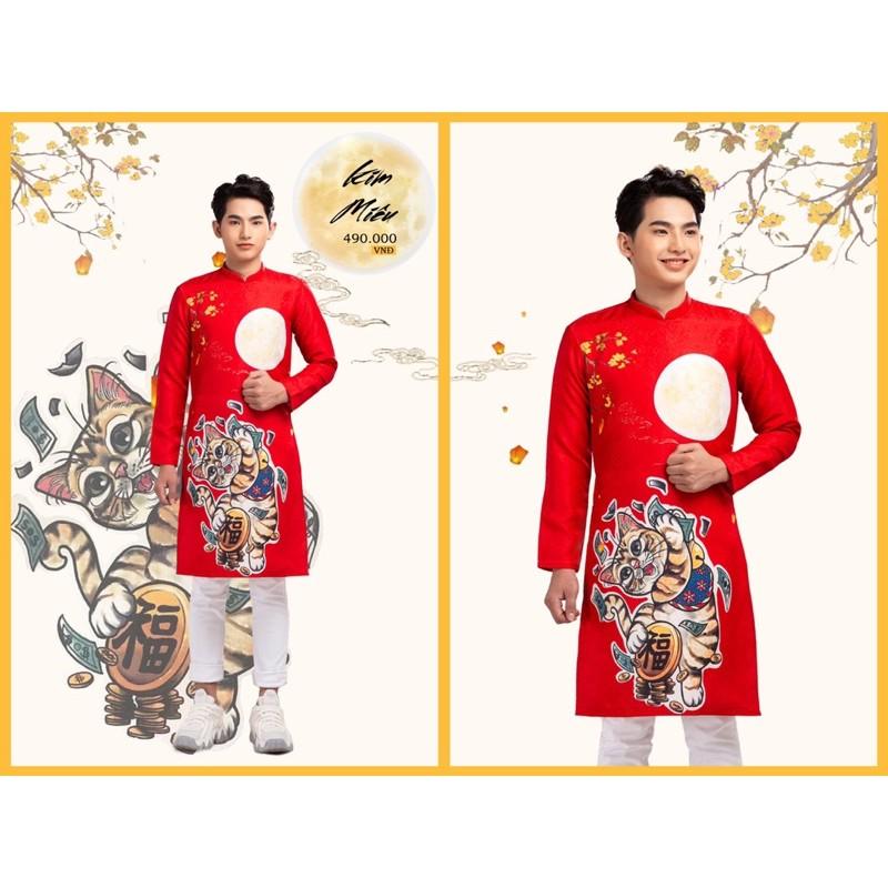Áo dài mèo thần tài may mắn
