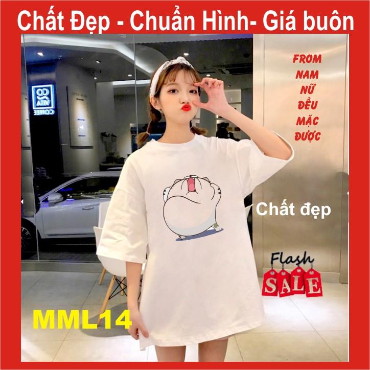 Áo thun mèo cat ami bụng bự M18,UNI SIZE FREE SIZE ,tay lỡ