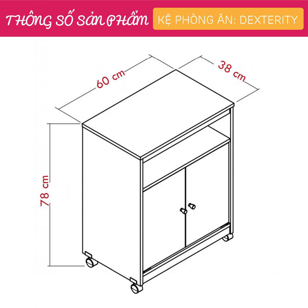 Tủ phòng ăn gỗ hiện đại SMLIFE Dexterity  | Gỗ MDF dày 17mm chống ẩm | D60xR38xC78cm