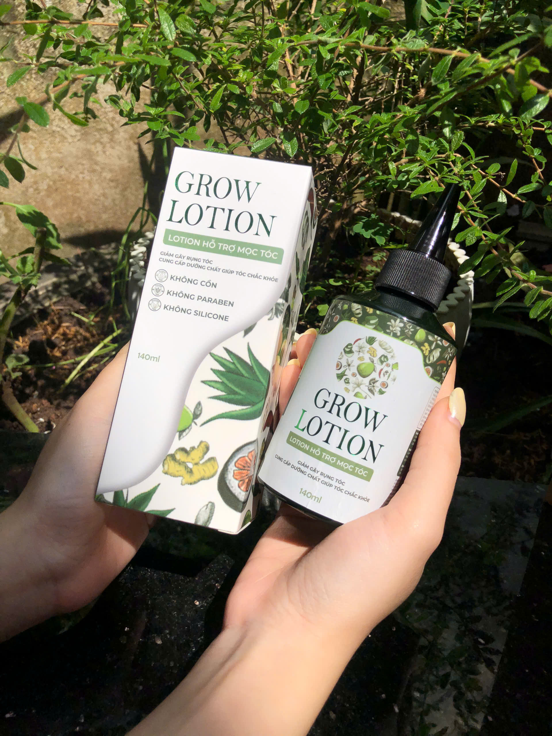 Lotion Dưỡng Tóc Dược Liệu Grow 140ml - Giảm Gãy Rụng &amp; Hỗ Trợ Sinh Trưởng Tóc