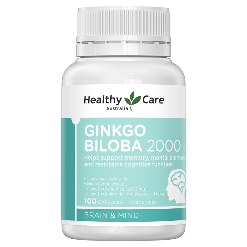 Viên uống bổ não Healthy Care Ginkgo Biloba - 100 viên