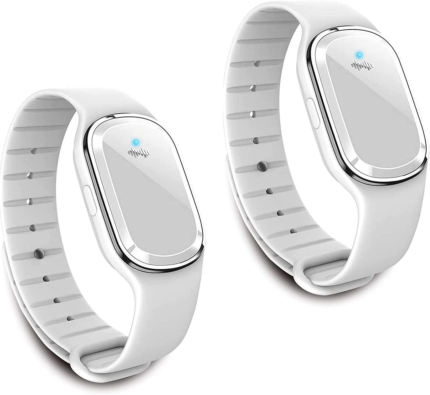 Đồng hồ đeo tay đuổi muỗi siêu âm 2 gói, có thể sạc lại USB