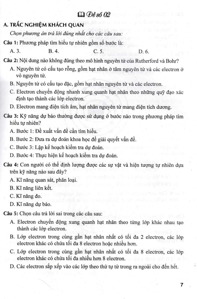 Đề Kiểm Tra Khoa Học Tự Nhiên 7 (Dùng Kèm SGK Kết Nối Tri Thức Với Cuộc Sống (HA)