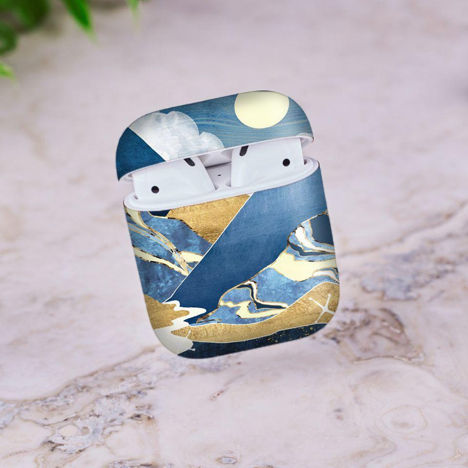 Miếng dán skin cho AirPods in hình giả sơn mài - GSM022