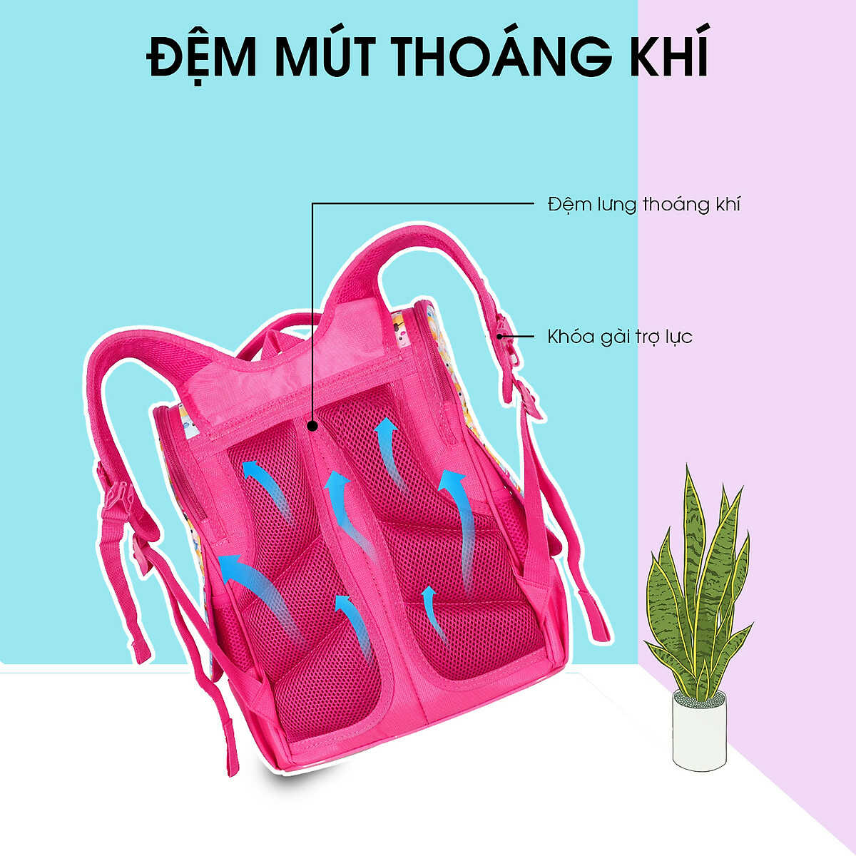 Cặp Học Sinh Chống Gù MITI C11060W_SOF Dành Cho Bé Gái