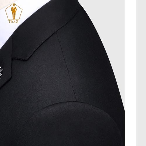 Bộ Đồ Veston Nam Phom Ôm Body Hàn Quốc Dáng Trẻ Trung Màu Đen Cao Cấp - Trần
