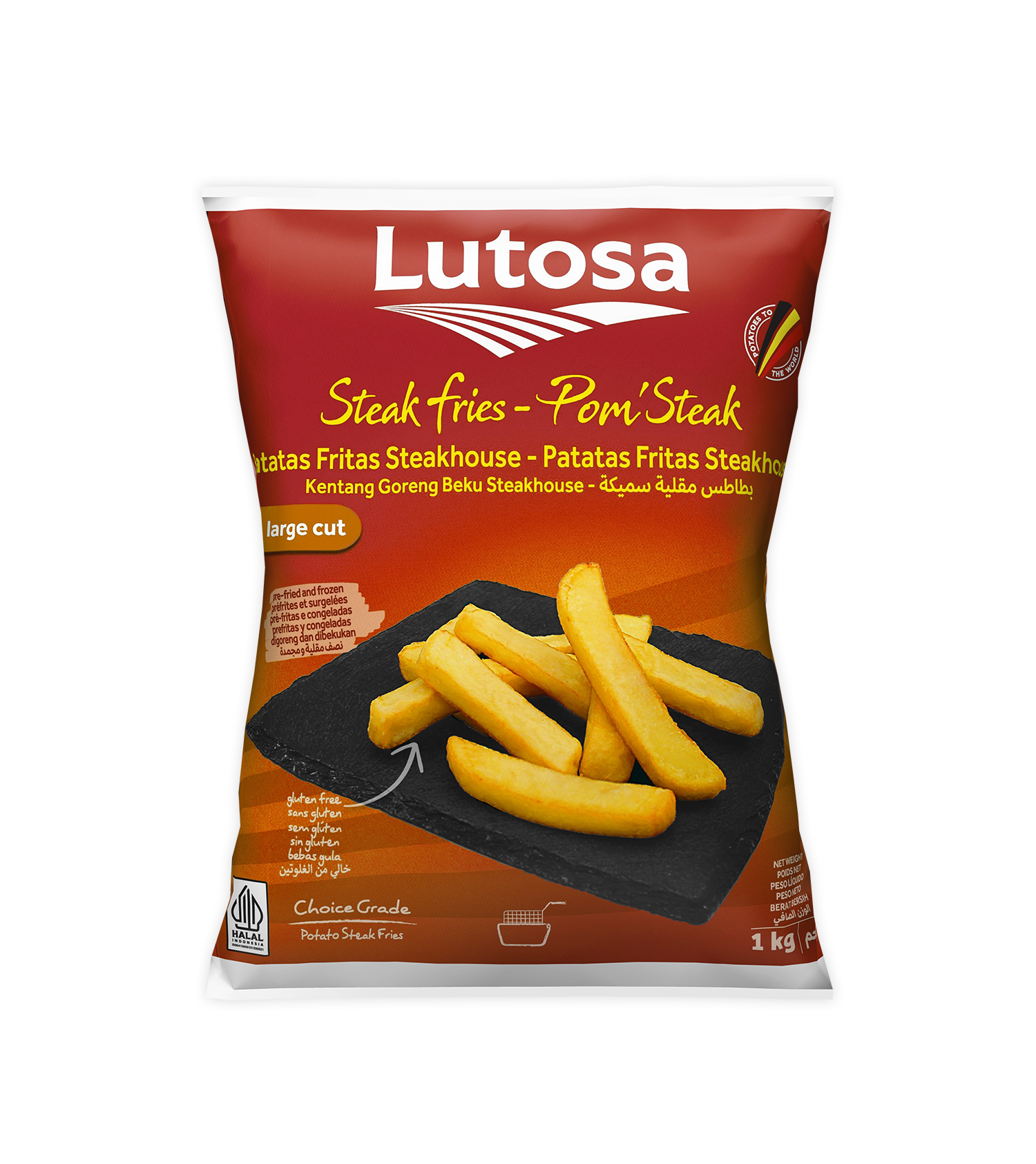 Khoai tây đông lạnh cắt miếng Potato Chips Lutosa 1kg