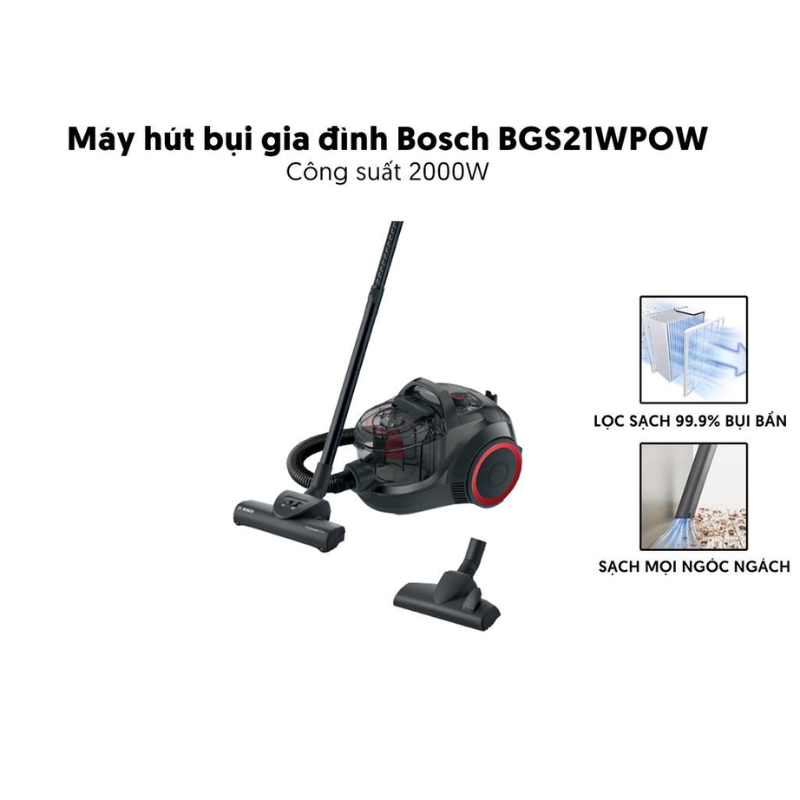 Máy hút bụi Bosch BGS21WPOW Hàng Chính Hãng