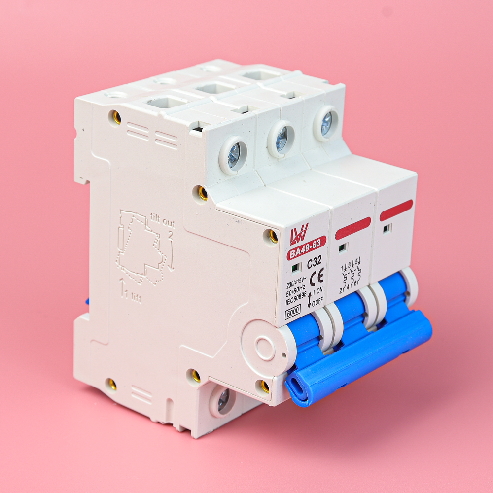Aptomat ngắt mạch LW MCB AC 3P CB tép  Bảo vệ quá tải ngắn mạch