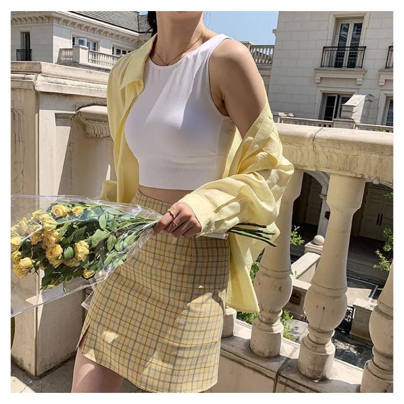 M112. (MIỄN SHIP) Áo ba lỗ croptop nữ có mút ngực chất cotton mềm mịn (có sẵn)