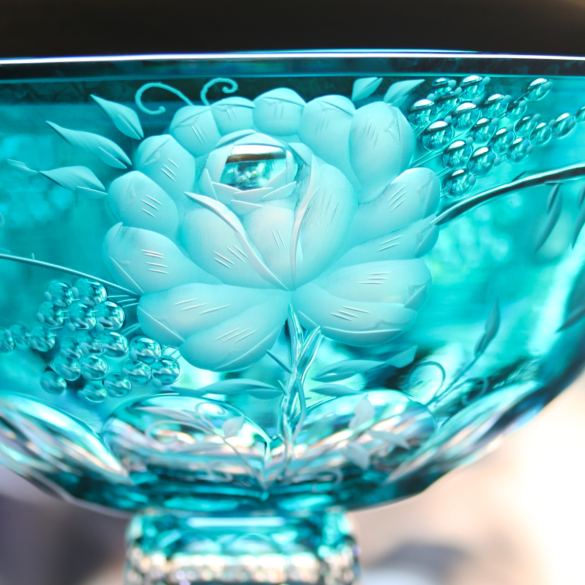 Đĩa Hoa quả Primerose Gold Pha lê Màu - Mạ vàng Arnstadt 31cm