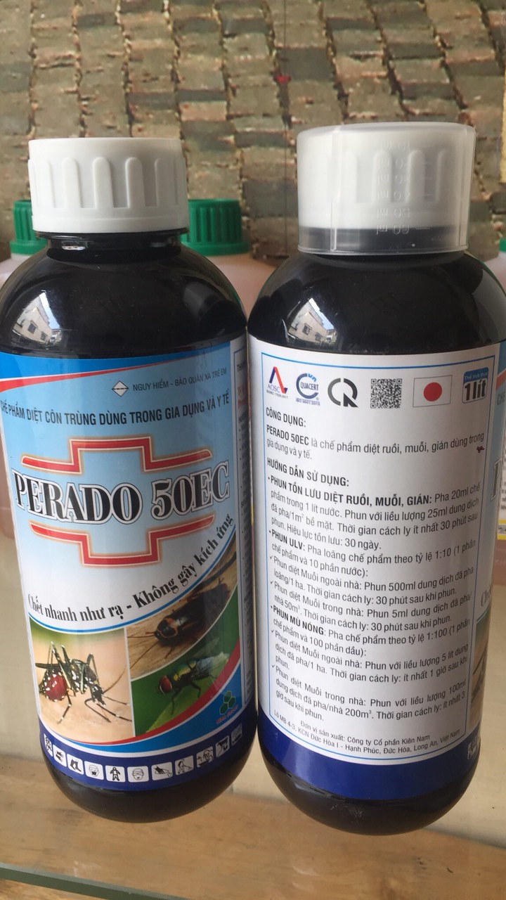 (Giá tốt nhất) Thuốc diệt muỗi Perado 50EC 1 lít và  diệt ruồi vàng cho cây trồng