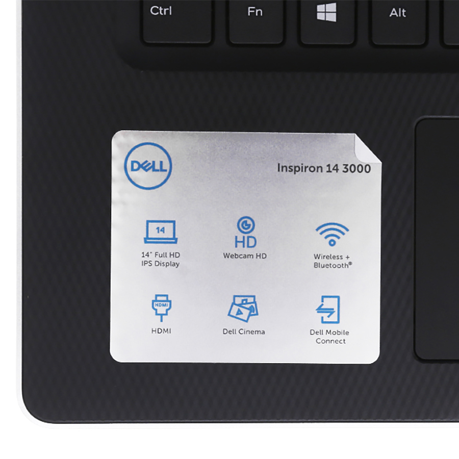 Laptop Dell Inspiron 3480 N4I7116W (Core i7-8565U/ 8GB DDR4 2666MHz/ 1TB 5400rpm, x1 slot SSD M.2/ AMD R520 2GB/ 14 HD/ Win10) - Hàng Chính Hãng