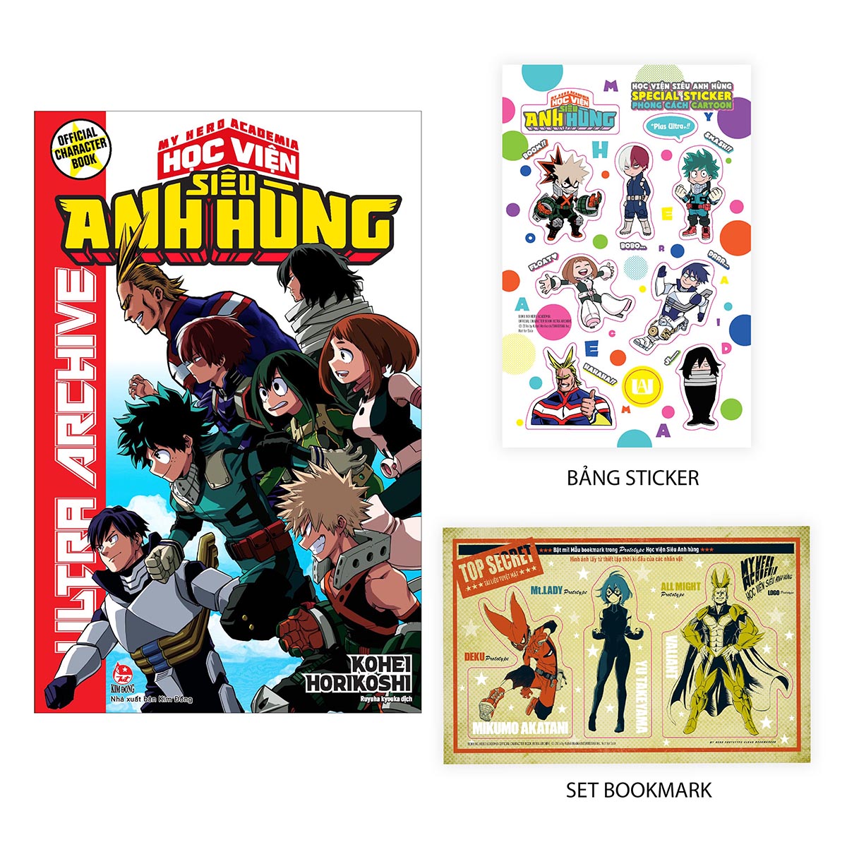 Official Character Book My Hero Academia Học Viện Siêu Anh Hùng: Ultra Archive [Tặng Kèm Set Bookmark PVC + Bảng Sticker]