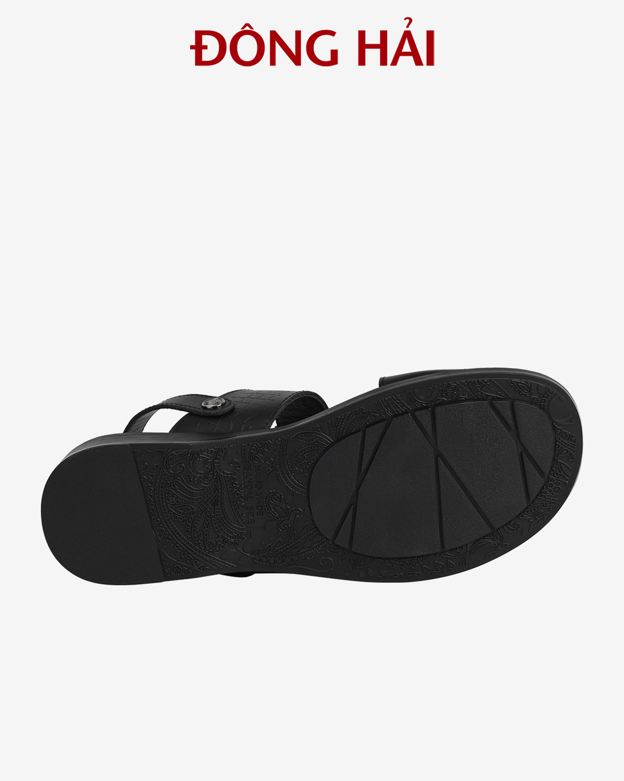 Sandal nam Đông Hải chất liệu da bò cao cấp quai ngang chữ T đế cao su đúc 3cm chắc chắn - S3212