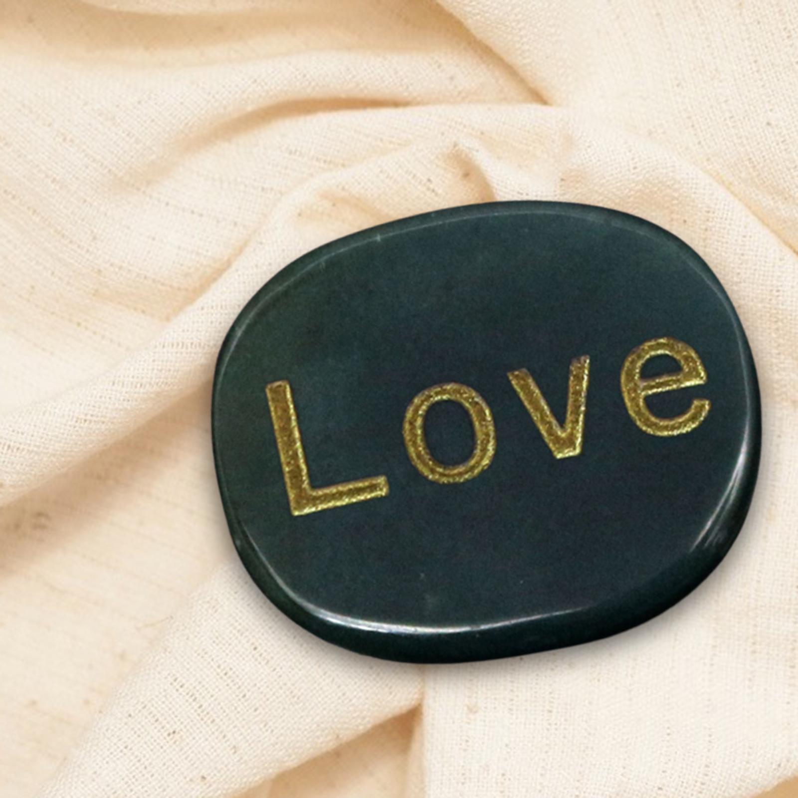 Small Engraved Stones, Polished Flat Oval Shape Tumble Stones Pocket Stones for Dorm Desk Night  Unique Gifts